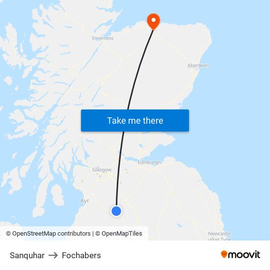 Sanquhar to Fochabers map