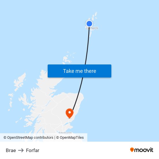 Brae to Forfar map