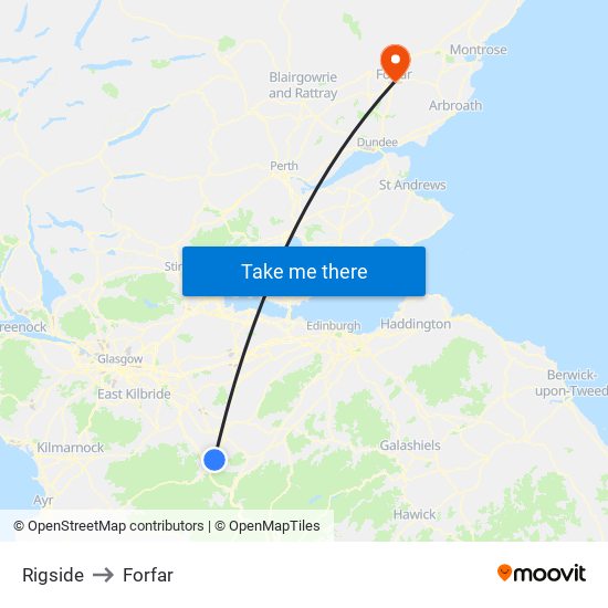 Rigside to Forfar map