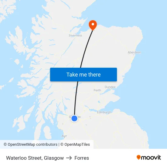 Waterloo Street, Glasgow to Forres map