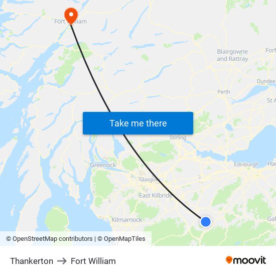 Thankerton to Fort William map