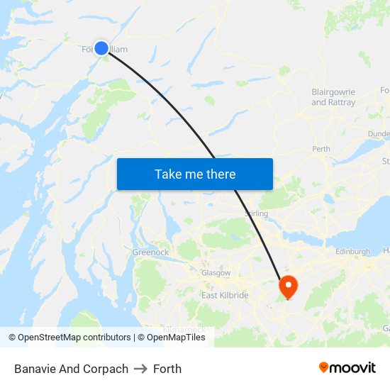 Banavie And Corpach to Forth map