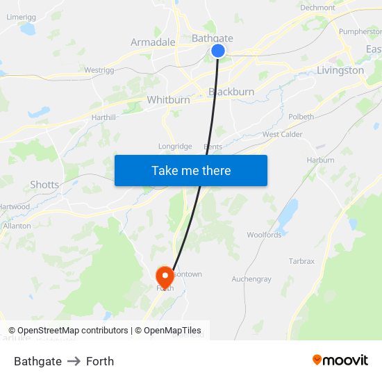 Bathgate to Forth map