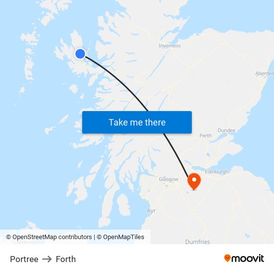 Portree to Forth map