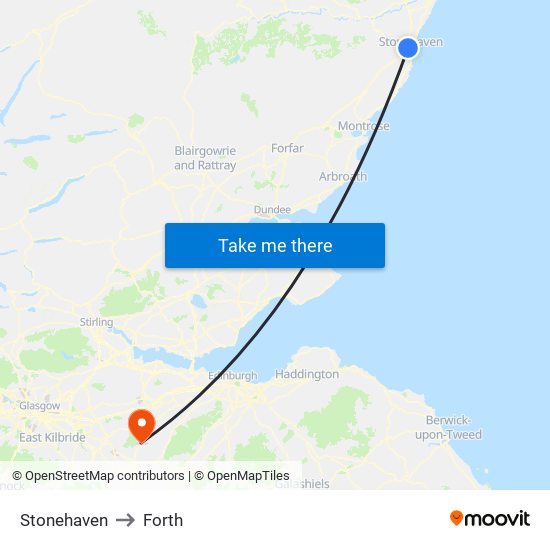 Stonehaven to Forth map