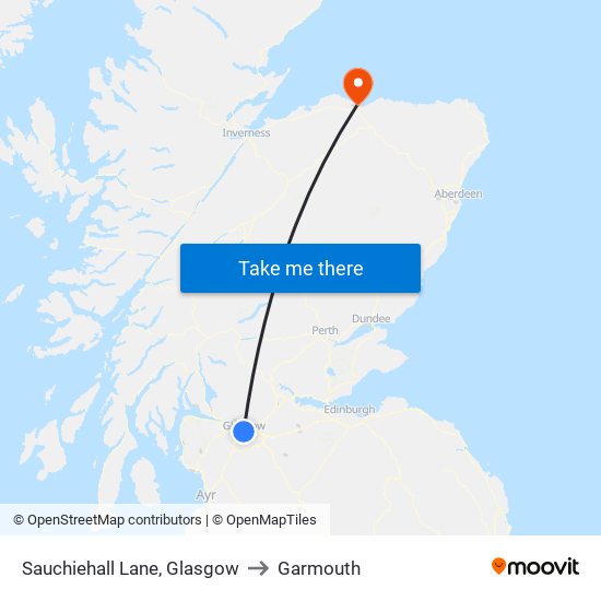 Sauchiehall Lane, Glasgow to Garmouth map