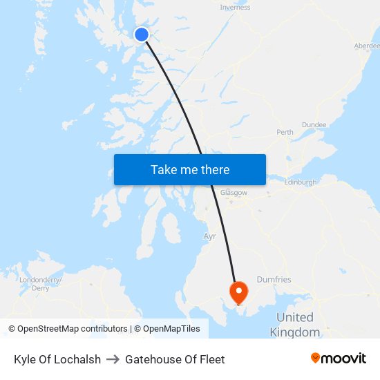 Kyle Of Lochalsh to Gatehouse Of Fleet map