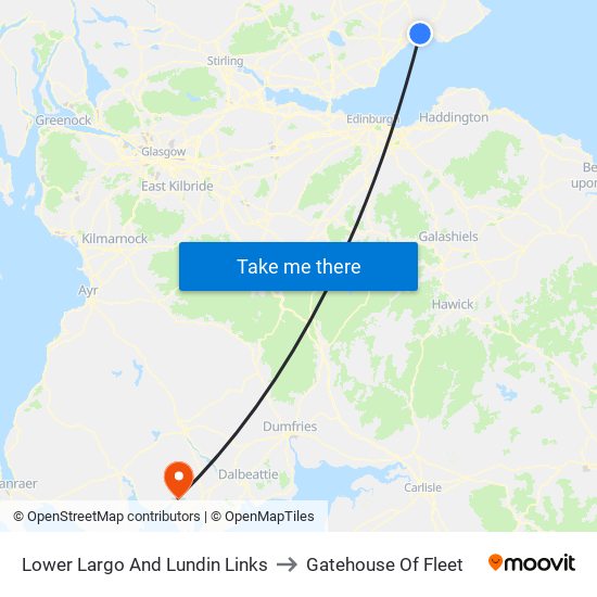 Lower Largo And Lundin Links to Gatehouse Of Fleet map