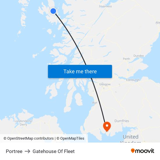 Portree to Gatehouse Of Fleet map