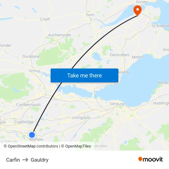 Carfin to Gauldry map