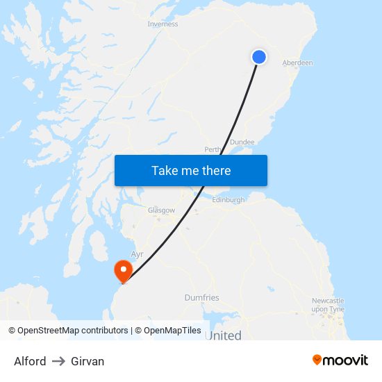 Alford to Girvan map