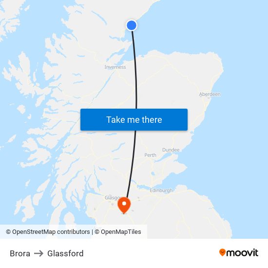 Brora to Glassford map