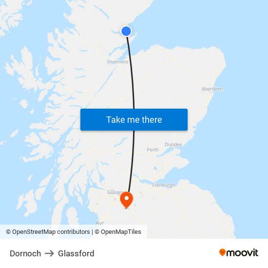 Dornoch to Glassford map