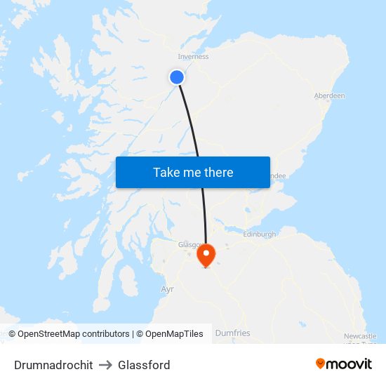 Drumnadrochit to Glassford map