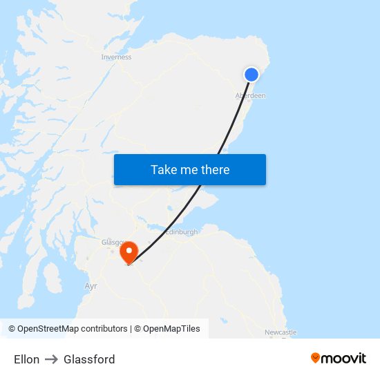 Ellon to Glassford map