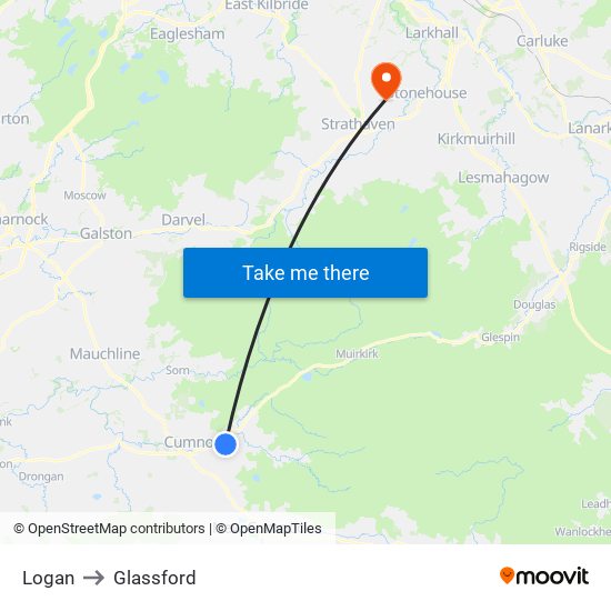 Logan to Glassford map