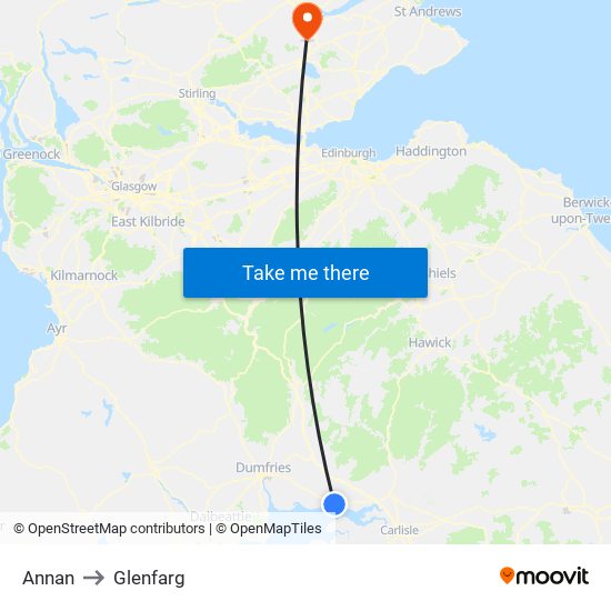 Annan to Glenfarg map