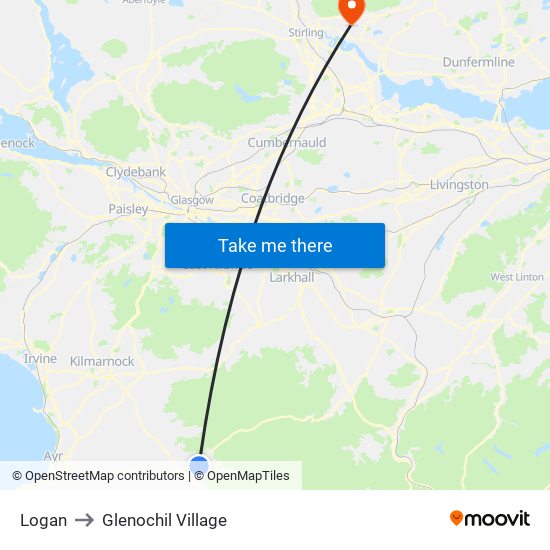 Logan to Glenochil Village map