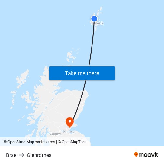 Brae to Glenrothes map