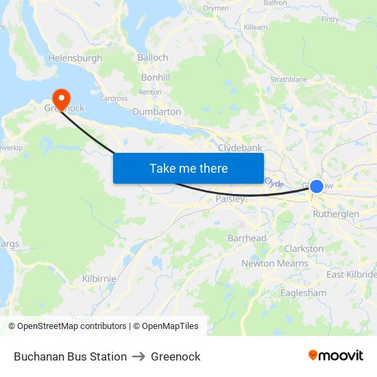 Buchanan Bus Station to Greenock map