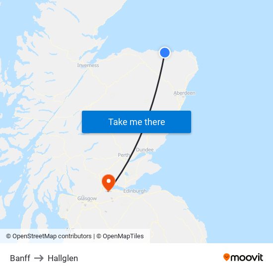 Banff to Hallglen map