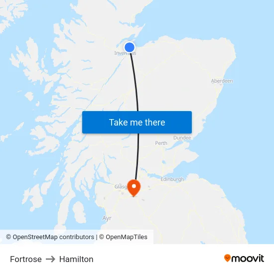 Fortrose to Hamilton map