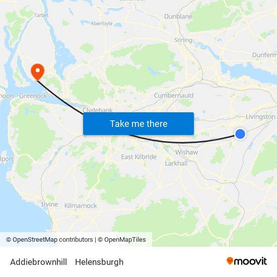 Addiebrownhill to Helensburgh map