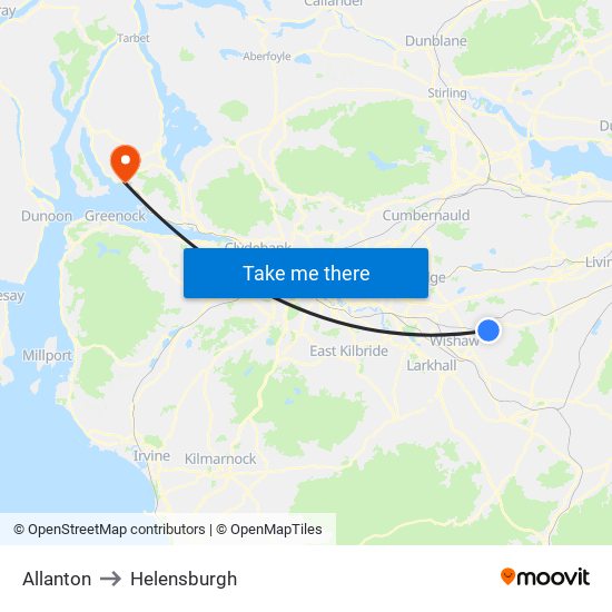 Allanton to Helensburgh map