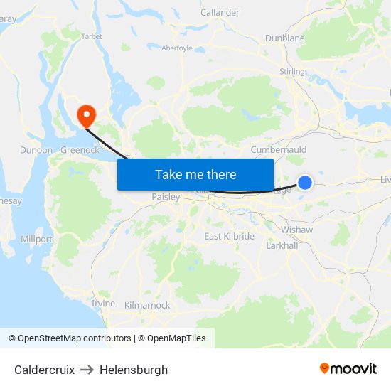 Caldercruix to Helensburgh map