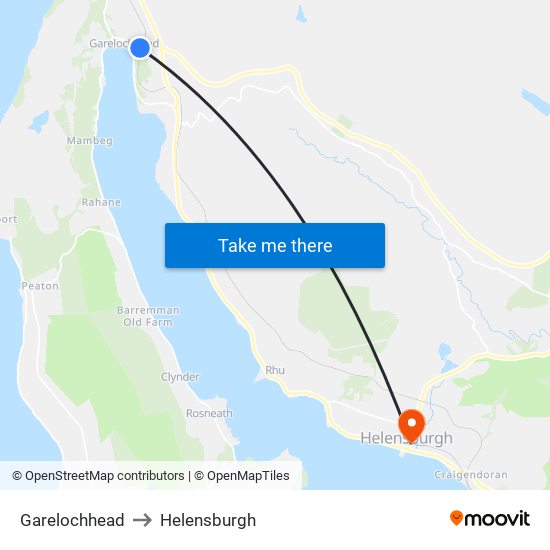 Garelochhead to Helensburgh map