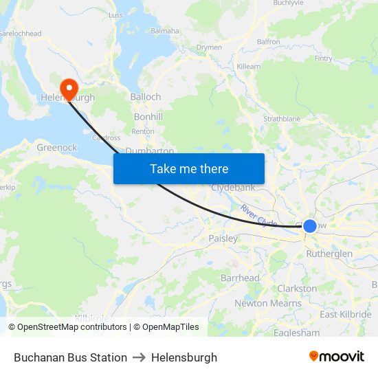 Buchanan Bus Station to Helensburgh map