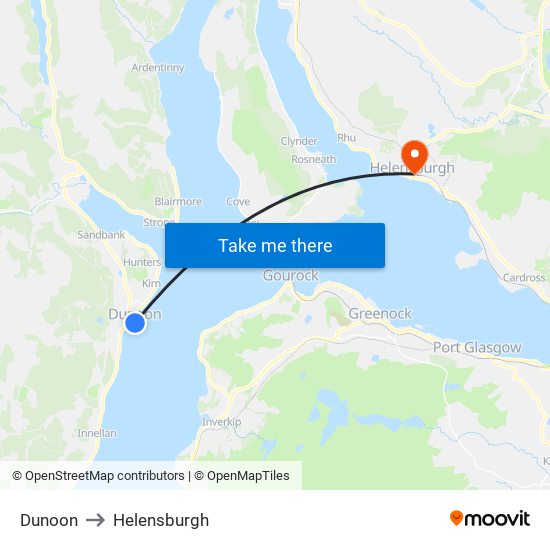 Dunoon to Helensburgh map