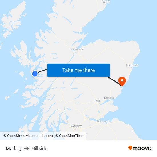 Mallaig to Hillside map