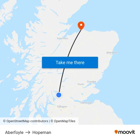 Aberfoyle to Hopeman map