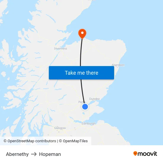 Abernethy to Hopeman map
