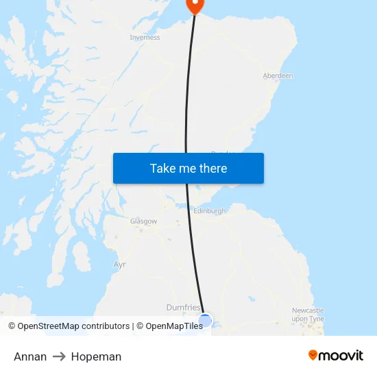 Annan to Hopeman map