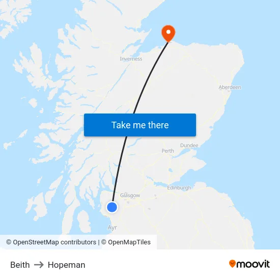 Beith to Hopeman map