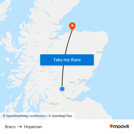 Braco to Hopeman map