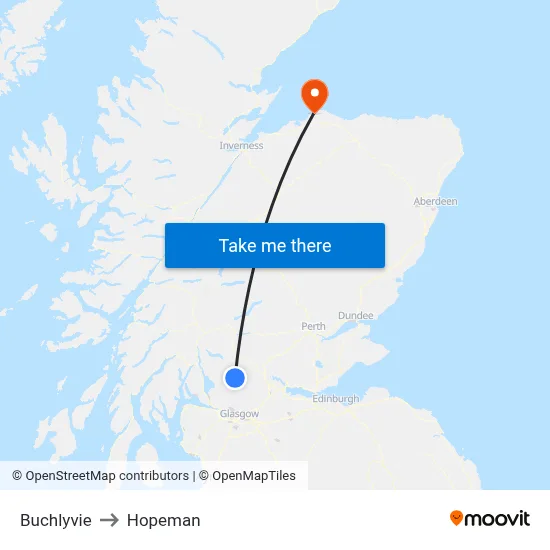 Buchlyvie to Hopeman map