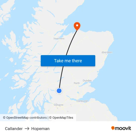 Callander to Hopeman map
