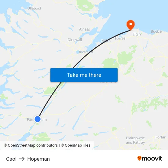 Caol to Hopeman map