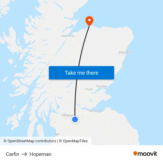 Carfin to Hopeman map
