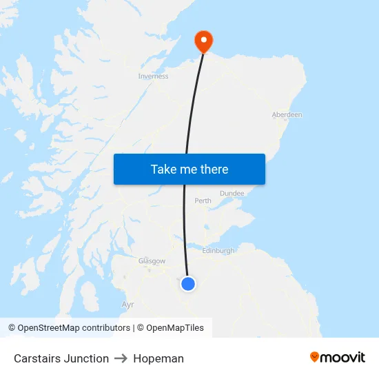 Carstairs Junction to Hopeman map