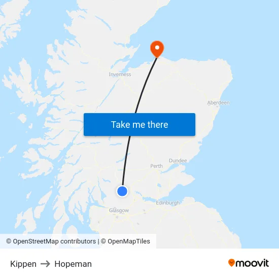 Kippen to Hopeman map