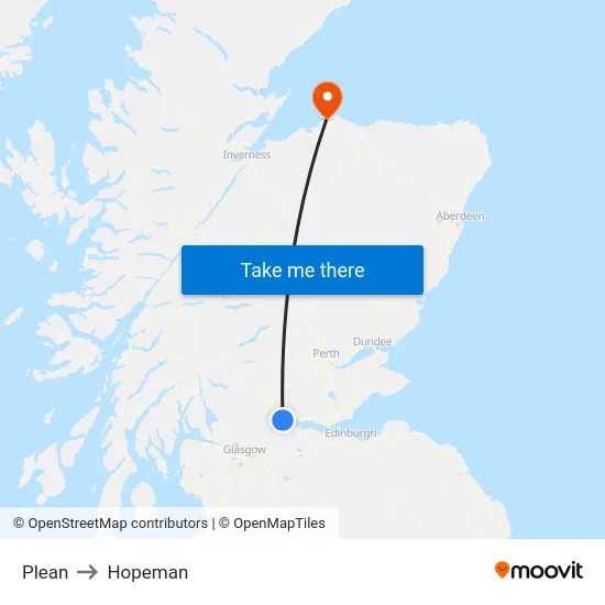 Plean to Hopeman map