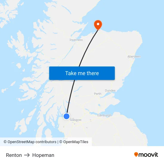 Renton to Hopeman map