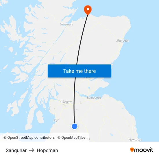 Sanquhar to Hopeman map