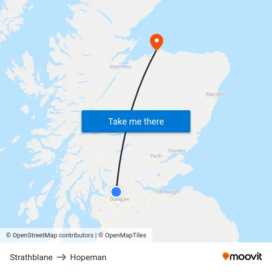 Strathblane to Hopeman map