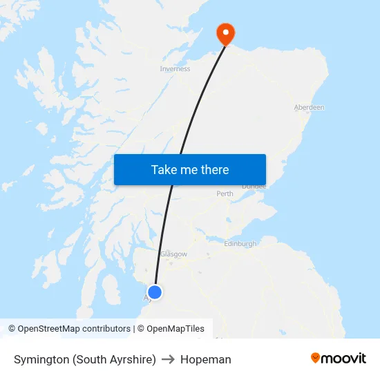 Symington (South Ayrshire) to Hopeman map