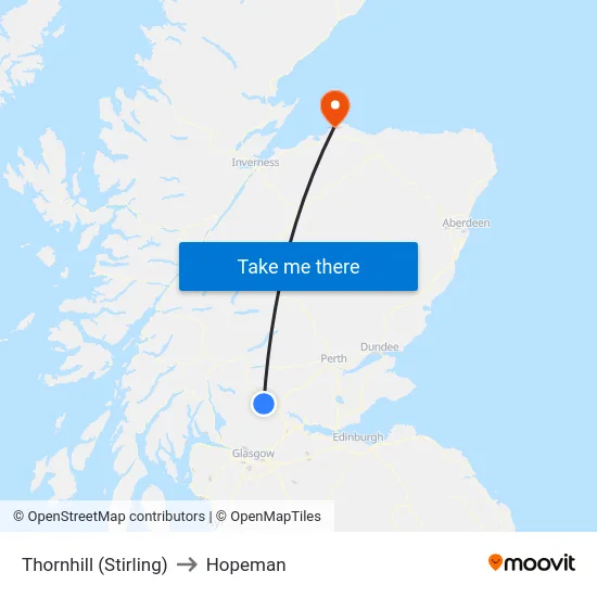 Thornhill (Stirling) to Hopeman map